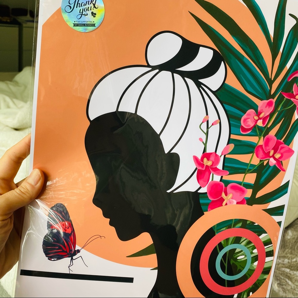 Modern Wall Art Print Butterfly Girl Unframed - Picture 15 of 15